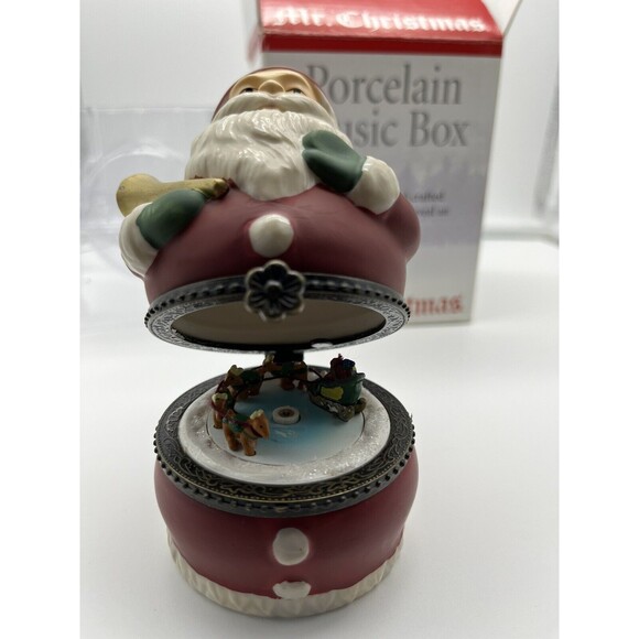 Mr Christmas Hinged Animated Santa Wish You Merry Christmas Music Box 2003 - Picture 5 of 12